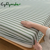 100% Cotton Fitted Sheet Stripe Style Bed Cover Skin-friendly Mattress Cover sabanas Adults Kids Bed Sheets (No Pillowcase)