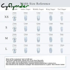 Cyflymder 10Pcs Blue Handmade Press On Nails Set Ballet Wearable Artificial False Decoration Nail