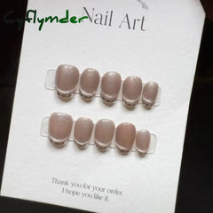 Cyflymder 10Pcs Handmade Acrylic Cat Eyes Butterfly Rhinestones Snowflakes Press On Nails Short