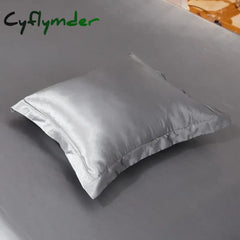 Cyflymder 1pc/2pcs Satin Pillowcase Solid Color Pillow Cover High-End Cover Pillow Bedding Pillow Case Cover