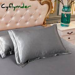 Cyflymder 1pc/2pcs Satin Pillowcase Solid Color Pillow Cover High-End Cover Pillow Bedding Pillow Case Cover