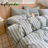 Cyflymder 1pc Blue Stripe Cotton Duvet Cover 150x200 Queen Size Japanese Style housse de couette Skin friendly
