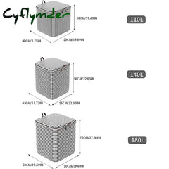 Cyflymder 1Pc Clothes Storage Bag Houndstooth Pattern Foldable Fabric Large Capacity Waterproof