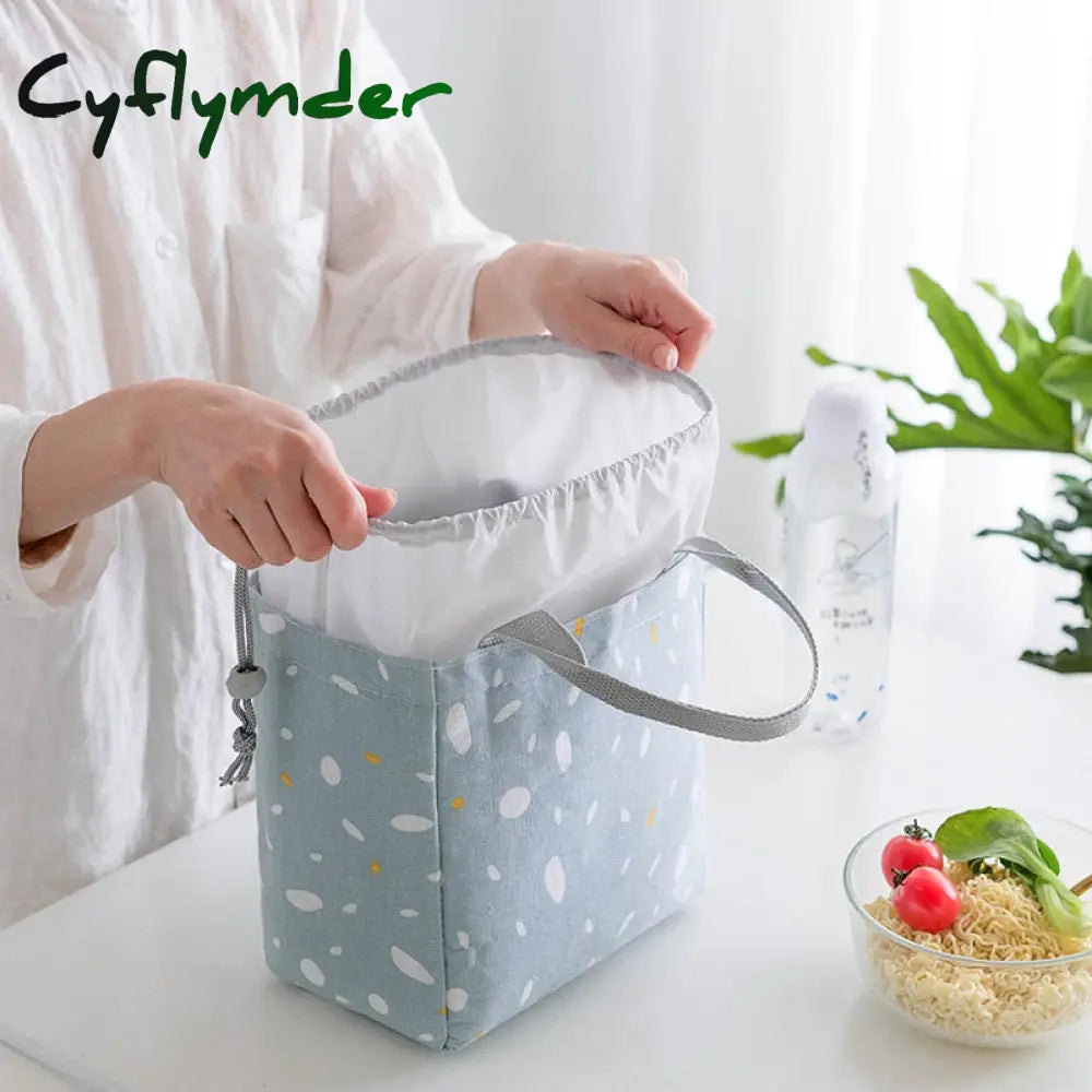 Cyflymder 1Pc Fresh Cooler Bags Waterproof Nylon Portable Zipper Thermal Oxford Lunch Women