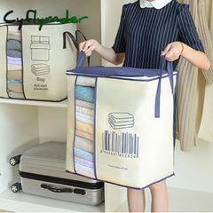 Cyflymder 1Pc Futon Storage Bag Non-Woven Fabrics Transparent Visual Window For Quilt Household