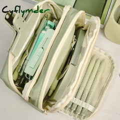 Cyflymder 1Pc Kawaii Girl Pencil Cases Large Capacity Aesthetic Bag Schoo Stationery Holder Zipper