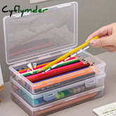 Cyflymder 1Pc Large Capacity Pencil Case Box Pp Material Transparent Stackable Office Supplies
