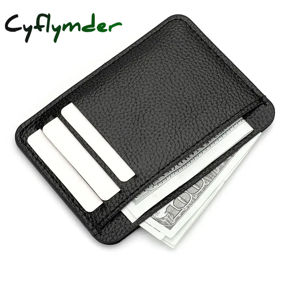 Cyflymder 1Pc New Ultra-thin Soft Wallet PU Leather Mini Credit Card Wallet Candy Color Bank Credit Card Box Female