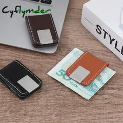 Cyflymder 1Pc PU Leather Strong Magnetic Money Clip Pocket Wallet Portable Mini Slim Wallet Credit Business Cards Holder