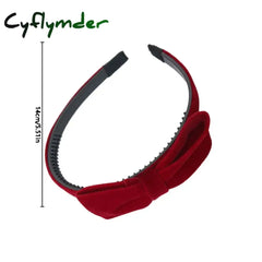Cyflymder 1pc Red Velvet Hair Accessories Christmas Headband Wide Version Retro Sweet Pleated Large Intestine Circle BB