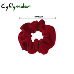 Cyflymder 1pc Red Velvet Hair Accessories Christmas Headband Wide Version Retro Sweet Pleated Large Intestine Circle BB