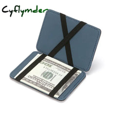 Cyflymder 1PC Ultra Thin PU Leather Women Men Magic Wallets Short Business Credit Card Holder Clutch Bag Case Pouch