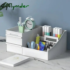 Cyflymder 1PC White Plastic Drawer Makeup Storage Box Dormitory Finishing Shelf Cosmetics Skin Care Dressing Table