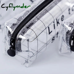Cyflymder 1Pcs Kawaii Pencil Case Cartoon Transparent Letter Octagonal School Box Pencilcase