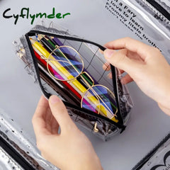 Cyflymder 1Pcs Kawaii Pencil Case Cartoon Transparent Letter Octagonal School Box Pencilcase