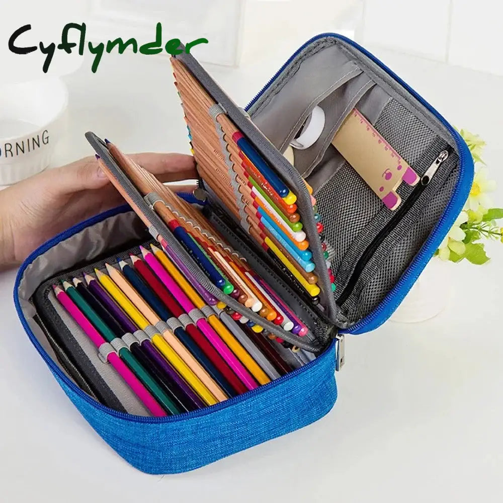 1PCS Multi-function Pencil Bag 72 Slot Large Capacity Painting Pen Holder Storage Box Zipper Bag Gadget Stationery Supplies NEW