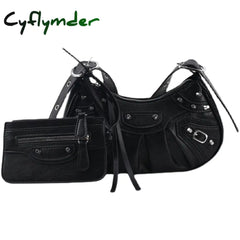 Cyflymder 2 Bag Half Moon Armpit Bag Winter New High-Quality Pu Leather Women’s Designer Handbag