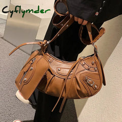 Cyflymder 2 Bag Half Moon Armpit Bag Winter New High-Quality Pu Leather Women’s Designer Handbag