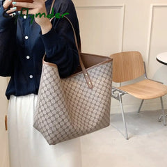 Cyflymder 2 Pcs/Set Women Bag Luxury Designer High Capacity Tote Handbag Trend Brand Striped