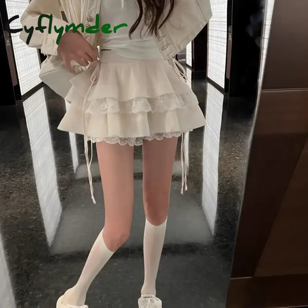 Kawaii Pleated Mini Skirt for Women Girl Cute Lolita Skirt Japanese Harajuku Fashion Fairycore Clothing