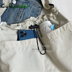 Cyflymder 2024 New Nylon Shoulder Bag Fashionable Shrinkage Anti Wrinkle Crossbody Lightweight