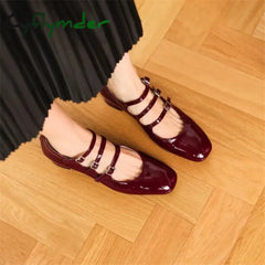 Cyflymder 2024 Spring/Summer Mary Jane Shoes Patent Leather Woman Shoe French Square Toe Thick Heel