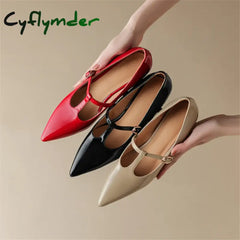 Cyflymder 2024 Spring Summer Patent Leather Women Shoes Pointed Toe Shallow Pumps Mary Jane For