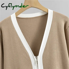 Cyflymder 2025 New Fashion 3 Piece Set Women Sexy Vest + Long Sleeve Zipper Cardigan + Elastic Waist Pants Women’s