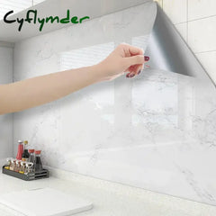 Cyflymder 20M Kitchen Countertop Cabinets Waterproof Pearlescent White Stickers Oil Proof Bathroom Renovation Self