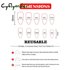 Cyflymder 24Pc Short Size French Oval White Gradient Minimalist style Women Full Coverage Wearable Fake Nails Set
