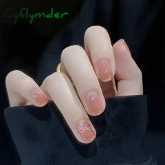 Cyflymder 24Pcs Green Long Ballerina False Nails Butterfly With Glue Wearable Fake Spring