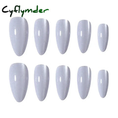 Cyflymder 24pcs Removable Cat Eye Almond Nails Press On Nails Y2K Nails. press nail full cover nail fake nail by woman