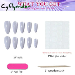 Cyflymder 24pcs Removable Cat Eye Almond Nails Press On Nails Y2K Nails. press nail full cover nail fake nail by woman