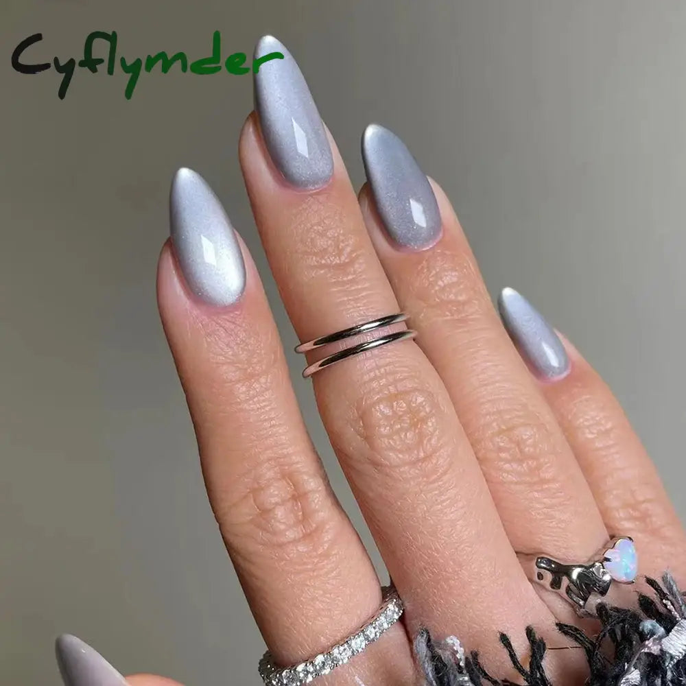 Cyflymder 24pcs Removable Cat Eye Almond Nails Press On Nails Y2K Nails. press nail full cover nail fake nail by woman