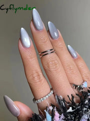 Cyflymder 24pcs Removable Cat Eye Almond Nails Press On Nails Y2K Nails. press nail full cover nail fake nail by woman