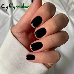 Cyflymder 24Pcs/Set Single Color Glossy False Nails Full Cover Removable Fake Nails Art Faux Acrylic Press on Nail