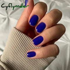 Cyflymder 24Pcs/Set Single Color Glossy False Nails Full Cover Removable Fake Nails Art Faux Acrylic Press on Nail