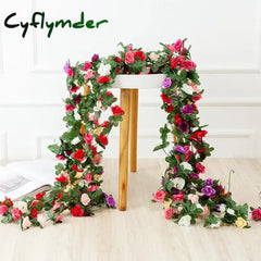 Cyflymder 250CM Artificial Rose Flowers for Wedding Home Room Decoration Spring Autumn Garden Arch Christmas Rattan DIY