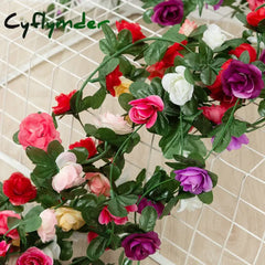 Cyflymder 250CM Artificial Rose Flowers for Wedding Home Room Decoration Spring Autumn Garden Arch Christmas Rattan DIY