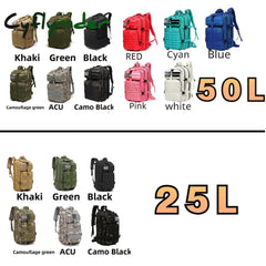 Cyflymder 25L/50L 1000D Nylon Waterproof Trekking Fishing Bag Backpack Outdoor Sports Camping Hiking