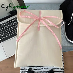 Cyflymder 2Pc Ballet Style Tablet Protective Case Laptop Tablet Storage Bag for 11 13 Inch Solid Color Tablet Pink Bow