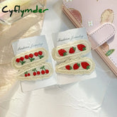 Cyflymder 2Pc Cherry Strawberry Hairpin Hairgrip Hair Clips For Girls Women Kids Childs Vintage