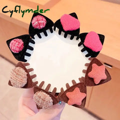 Cyflymder 2pcs Velvet Heart Hair Side Clips Claw Hairpin Sweet Bangs Barrettes Women Girls Hair Styling Headwear Hair