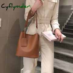 Cyflymder 2Piece/Set Fashion Designer Pu Leather Women’s Handbags Good Casual Ladies Tote Female