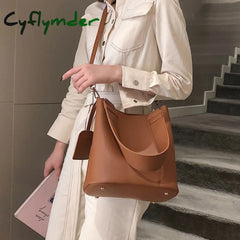 Cyflymder 2Piece/Set Fashion Designer Pu Leather Women’s Handbags Good Casual Ladies Tote Female