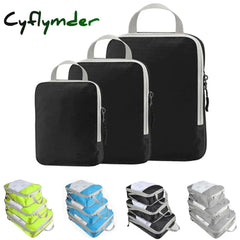 Cyflymder 3/4/6Pcs/Set Compression Packing Cubes Travel Storage Bag Luggage Suitcase Organizer Set