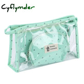 Cyflymder 3 Pcs/Set Transparent Zipper Makeup Bag Small Cosmetic Clear Women Necessaire Toiletry