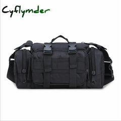 Cyflymder 3P Tactical Belt Waist Packs Military Army Utility Messenger Shoulder Bag 10L Black /