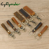 Cyflymder 3pcs / Lot Genuine Leather Keyring for Men Women Customized Personalized Keychain Men’s Key Chain Accessory