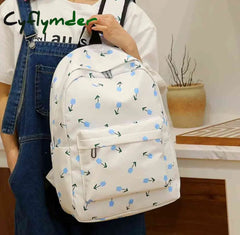 Cyflymder 3Pcs/Set Laptop Backpack With Lunch Box Pencil Case College Student Rucksack Simple